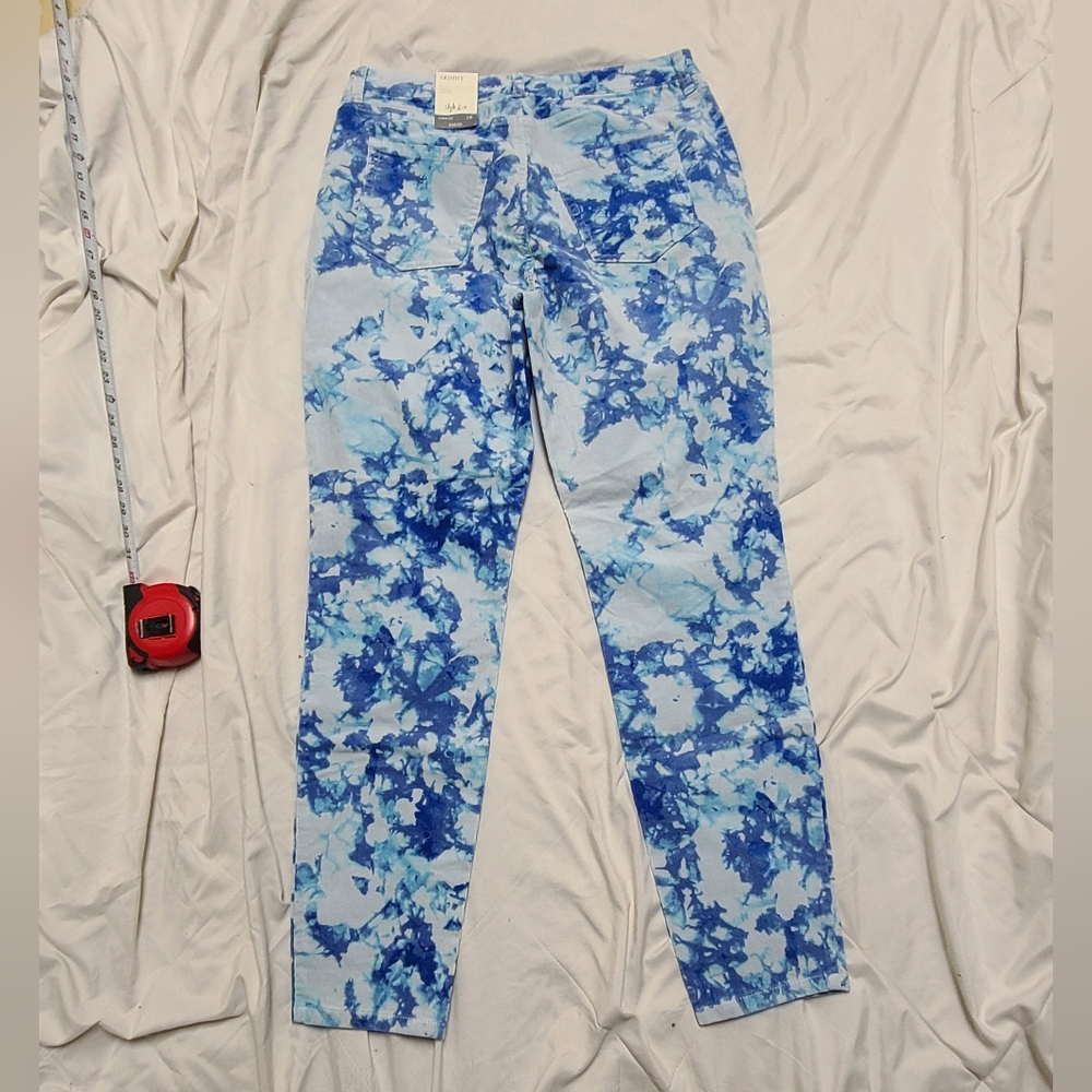 Style & Co Corduroy Blue Tie-Dye Women Jeans Curvy Fit Size 12, Skinny - Picture 2 of 11